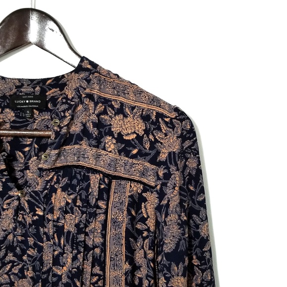 Lucky Brand NWOT Michelle Henley Boho Blouse - Picture 3 of 8